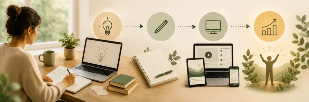Ejemplos de infoproductos: cursos, ebooks y membresías.
